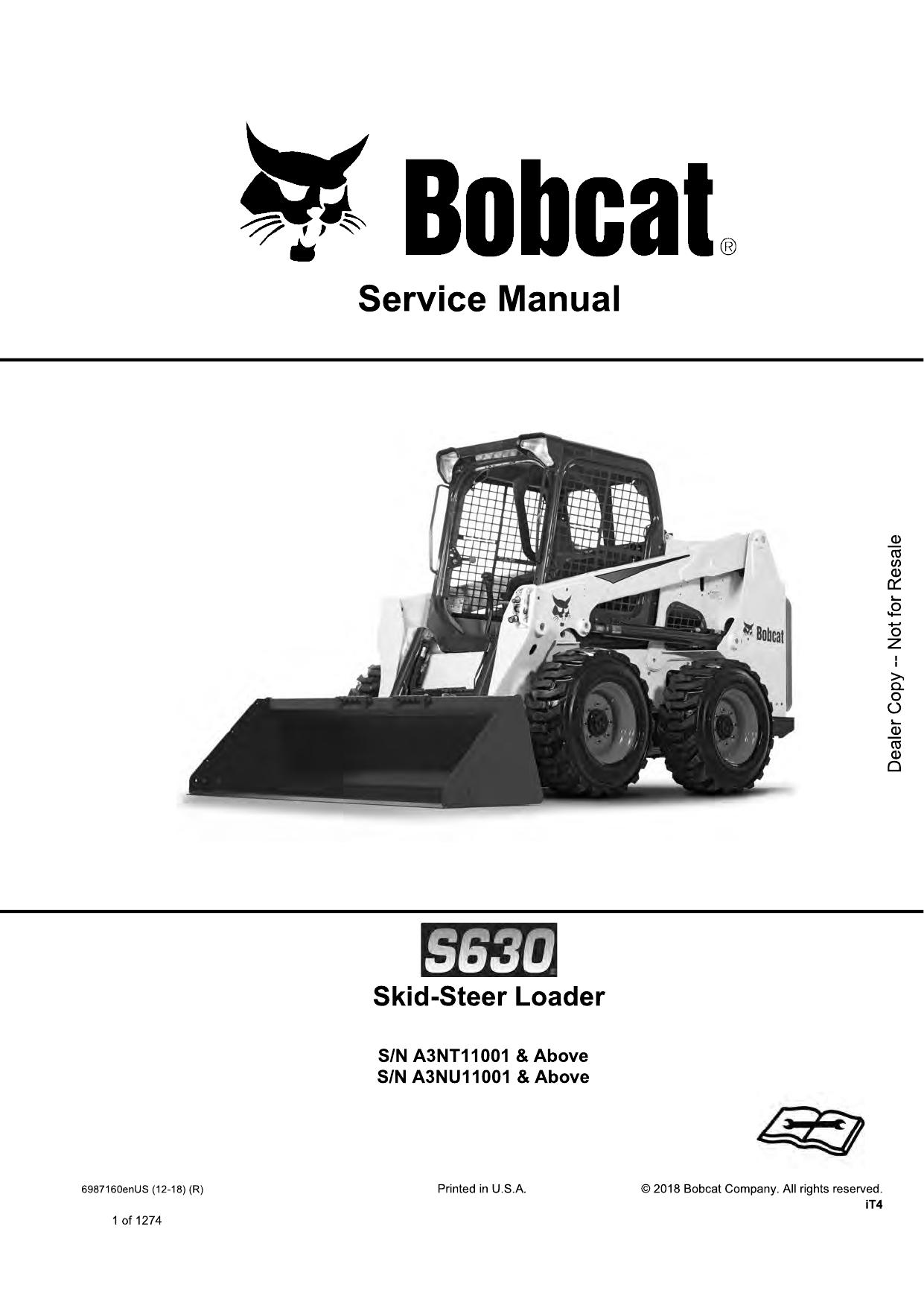 S630 Skid-Steer Loader Service Manual Bobcat